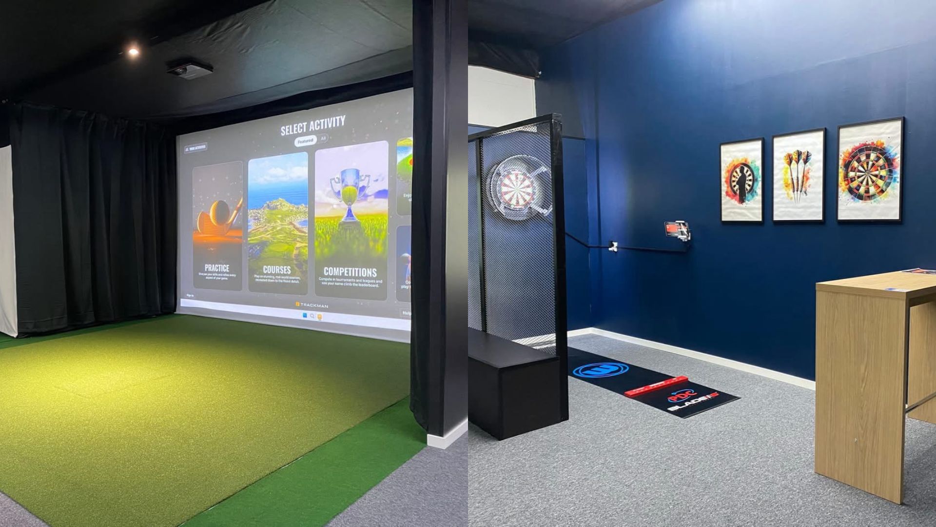 GolfX 24/7 Trackman iO & Darts studio